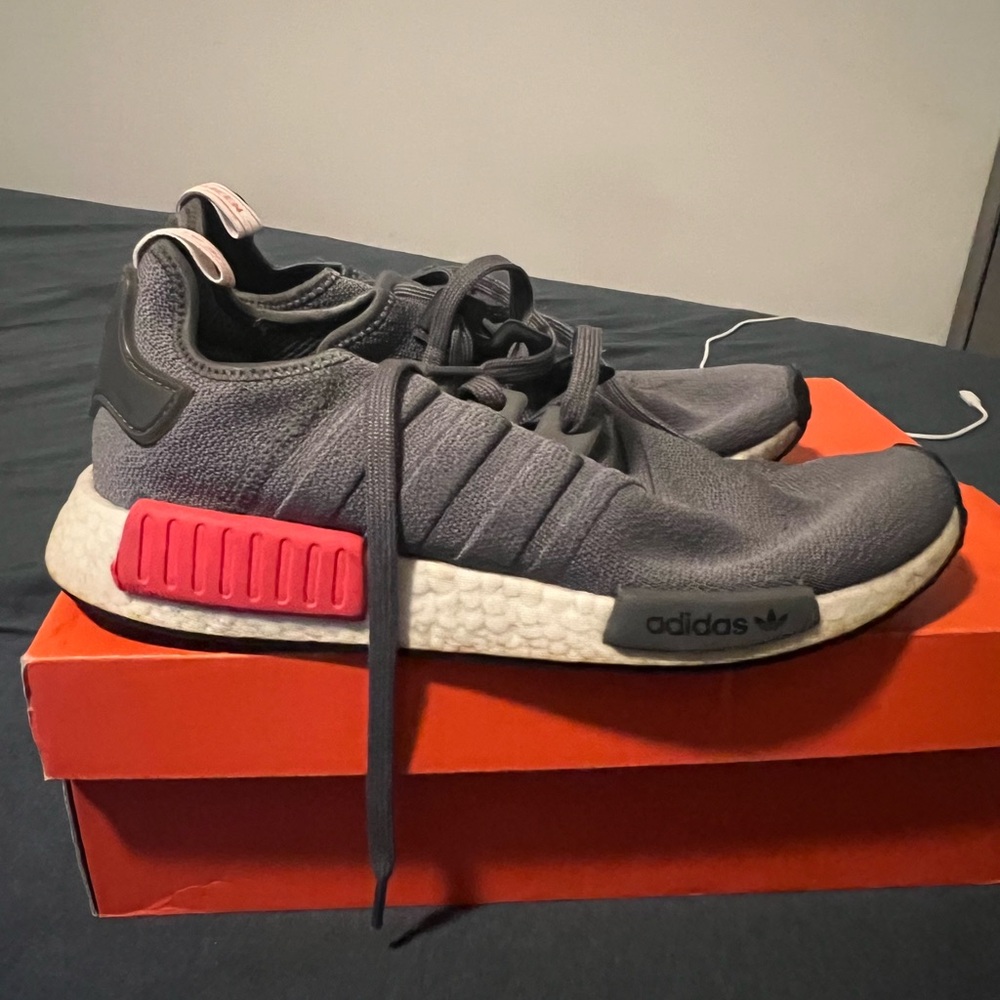 Adidas Gray and Red Sneakers